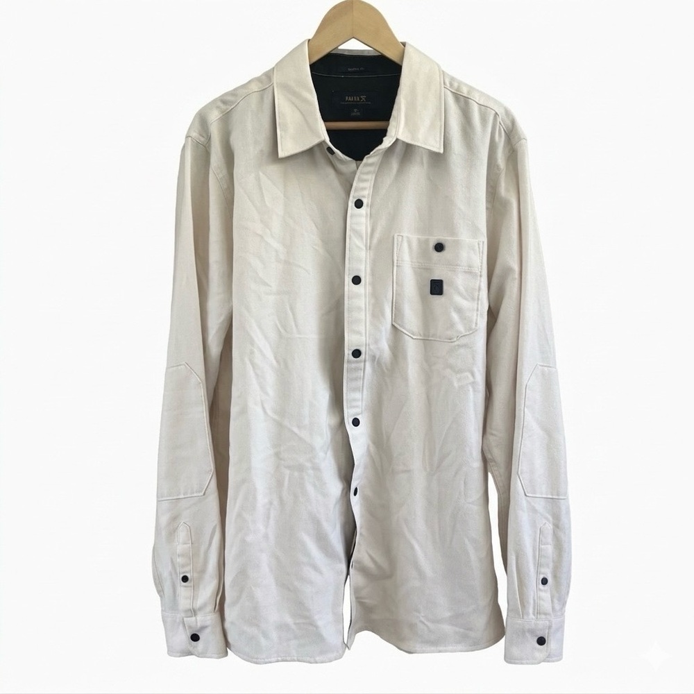 Roark Nordsman Light Flannel Shirt M Snap Front Cream Outdoor